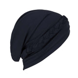 Maxbell Women Indian Turban Hat Headwrap Head Cover Beanie Hats Bandana black