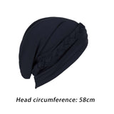 Maxbell Women Indian Turban Hat Headwrap Head Cover Beanie Hats Bandana black