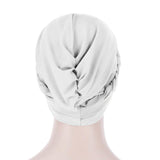 Maxbell Women Indian Turban Hat Headwrap Head Cover Beanie Hats Bandana white