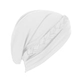 Maxbell Women Indian Turban Hat Headwrap Head Cover Beanie Hats Bandana white