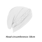 Maxbell Women Indian Turban Hat Headwrap Head Cover Beanie Hats Bandana white