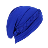 Maxbell Women Indian Turban Hat Headwrap Head Cover Beanie Hats Bandana blue