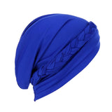 Maxbell Women Indian Turban Hat Headwrap Head Cover Beanie Hats Bandana blue