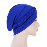 Maxbell Women Indian Turban Hat Headwrap Head Cover Beanie Hats Bandana blue