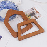 Maxbell Wooden Bag Handles Purse Handle Handbags DIY Craft Canvas Handbag Women Bag 14x8.6cmLadder Shape