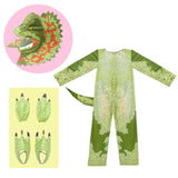 Maxbell Kids Dinosaur Costume Unisex Green Suit for Dress up Party Cosplay Toddler M