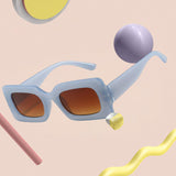 Maxbell Driving Glasses Traveling Travel Summer Rectangle Sunglasses for Women Men Brown Blue