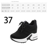 Maxbell Women Sneakers Wedge Shoes for Autumn Walking Ladies Girls 37 black