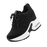 Maxbell Women Sneakers Wedge Shoes for Autumn Walking Ladies Girls 37 black