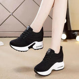 Maxbell Women Sneakers Wedge Shoes for Autumn Walking Ladies Girls 37 black