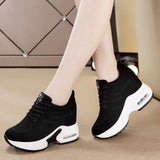 Maxbell Women Sneakers Wedge Shoes for Autumn Walking Ladies Girls 37 black