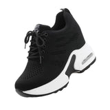 Maxbell Women Sneakers Wedge Shoes for Autumn Walking Ladies Girls 39 black