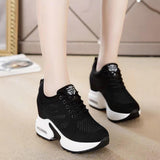 Maxbell Women Sneakers Wedge Shoes for Autumn Walking Ladies Girls 39 black