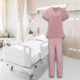 Maxbell Women Nurse Uniform Short Sleeved Top and Pants for Beauty Salon Workwear  XXL Pink