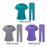 Maxbell Scrubs Set for Women Breathable Scrub Top and Pants Set Nurse Uniform Blue S