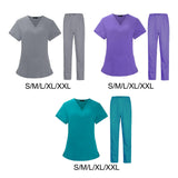 Maxbell Scrubs Set for Women Breathable Scrub Top and Pants Set Nurse Uniform Blue S