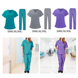Maxbell Scrubs Set for Women Breathable Scrub Top and Pants Set Nurse Uniform Blue S
