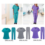 Maxbell Scrubs Set for Women Breathable Scrub Top and Pants Set Nurse Uniform Blue S