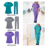 Maxbell Scrubs Set for Women Breathable Scrub Top and Pants Set Nurse Uniform Blue S