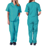 Maxbell Scrubs Set for Women Breathable Scrub Top and Pants Set Nurse Uniform Blue S