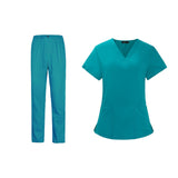 Maxbell Scrubs Set for Women Breathable Scrub Top and Pants Set Nurse Uniform Blue XXL
