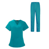 Maxbell Scrubs Set for Women Breathable Scrub Top and Pants Set Nurse Uniform Blue XXL