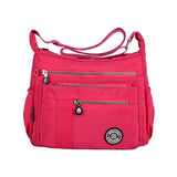 Maxbell Nylon Handbag Casual Tote Bag Adjustable Strap Womens Shoulder Bag Pouch Rose Red