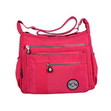 Maxbell Nylon Handbag Casual Tote Bag Adjustable Strap Womens Shoulder Bag Pouch Rose Red