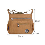 Maxbell Nylon Handbag Casual Tote Bag Adjustable Strap Womens Shoulder Bag Pouch Beige