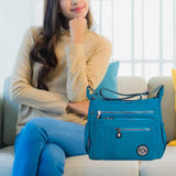 Maxbell Nylon Handbag Casual Tote Bag Adjustable Strap Womens Shoulder Bag Pouch Sea Blue