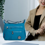 Maxbell Nylon Handbag Casual Tote Bag Adjustable Strap Womens Shoulder Bag Pouch Sea Blue