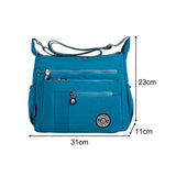 Maxbell Nylon Handbag Casual Tote Bag Adjustable Strap Womens Shoulder Bag Pouch Sea Blue