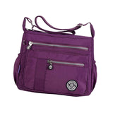 Maxbell Nylon Handbag Casual Tote Bag Adjustable Strap Womens Shoulder Bag Pouch Violets