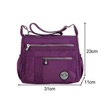 Maxbell Nylon Handbag Casual Tote Bag Adjustable Strap Womens Shoulder Bag Pouch Violets