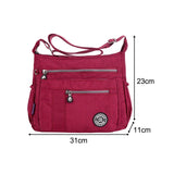 Maxbell Nylon Handbag Casual Tote Bag Adjustable Strap Womens Shoulder Bag Pouch Grape Violets