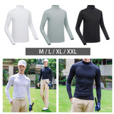 Maxbell Golf Men Ice Silk Shirt Golf Bottoming Shirts Sunscreen Tops for Golfing White M