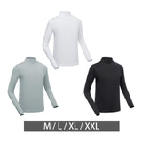 Maxbell Golf Men Ice Silk Shirt Golf Bottoming Shirts Sunscreen Tops for Golfing White M