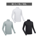 Maxbell Golf Men Ice Silk Shirt Golf Bottoming Shirts Sunscreen Tops for Golfing White M