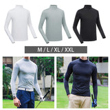 Maxbell Golf Men Ice Silk Shirt Golf Bottoming Shirts Sunscreen Tops for Golfing White M