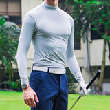 Maxbell Golf Men Ice Silk Shirt Golf Bottoming Shirts Sunscreen Tops for Golfing Gray M