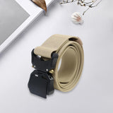 Maxbell Nylon Belt Durable Casual Belt with Quick Release Buckle Waistband Men Belts Khaki