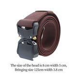 Maxbell Nylon Belt Durable Casual Belt with Quick Release Buckle Waistband Men Belts Coffee
