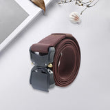Maxbell Nylon Belt Durable Casual Belt with Quick Release Buckle Waistband Men Belts Coffee