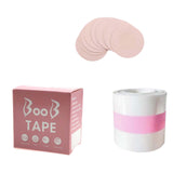 Maxbell 10x Reusable Nipple Covers 5M breast tape Pasties Sticky Pink Round