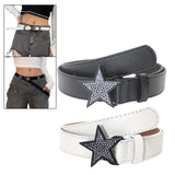 Maxbell Women PU Leather Belt 1.1inch Width Versatile Ladies Waist Belt for Jeans Black