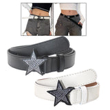 Maxbell Women PU Leather Belt 1.1inch Width Versatile Ladies Waist Belt for Jeans Black