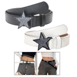 Maxbell Women PU Leather Belt 1.1inch Width Versatile Ladies Waist Belt for Jeans Black