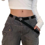 Maxbell Women PU Leather Belt 1.1inch Width Versatile Ladies Waist Belt for Jeans Black