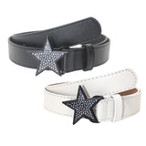 Maxbell Women PU Leather Belt 1.1inch Width Versatile Ladies Waist Belt for Jeans Black