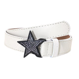 Maxbell Women PU Leather Belt 1.1inch Width Versatile Ladies Waist Belt for Jeans White